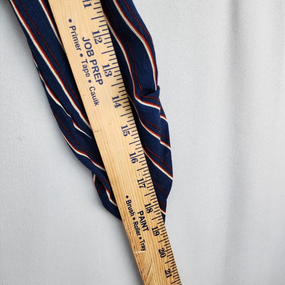 NWT Rue 21 Juniors Blouse Medium Blue Striped V Neck Long Sleeve Cropped Top - Picture 9 of 12